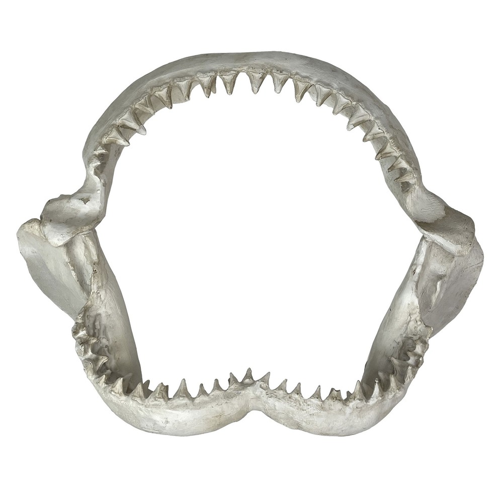 Replica Shark Jaw 15.5in Resin Wall Sculpture Coastal Ocean Nautical Decor
