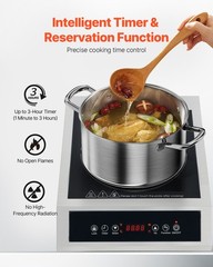 VEVOR Portable Commercial Induction Cooktop 1800W Countertop Burner 9Temp Levels