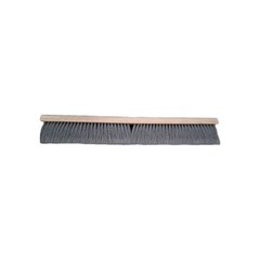 24 in. Polypropylene Broom Fine Sweep Flagged with 3 in. Trim Grey Gray