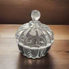 Glass Sugar Bowl, Candy Jar 3.5 in. Dia. x 4.2 in
