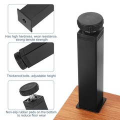 Adjustable Height Center Support Leg 6″ Bed Support Legs Black