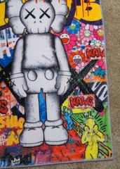 KAWS Street Art Graphic Area Rug Multicolor Rectangle for Any Room