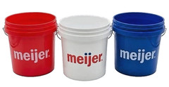 Meijer Mini Bucket TRIO; RED, WHITE, AND BLUE. 1 of each color, 3 total.