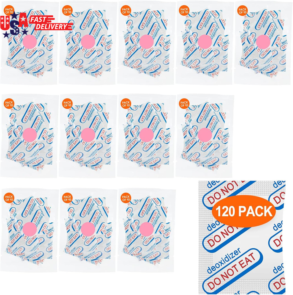 120 Packs 500CC Food Grade Oxygen Absorbers (10 Pack in Individual Vacuum Bag )