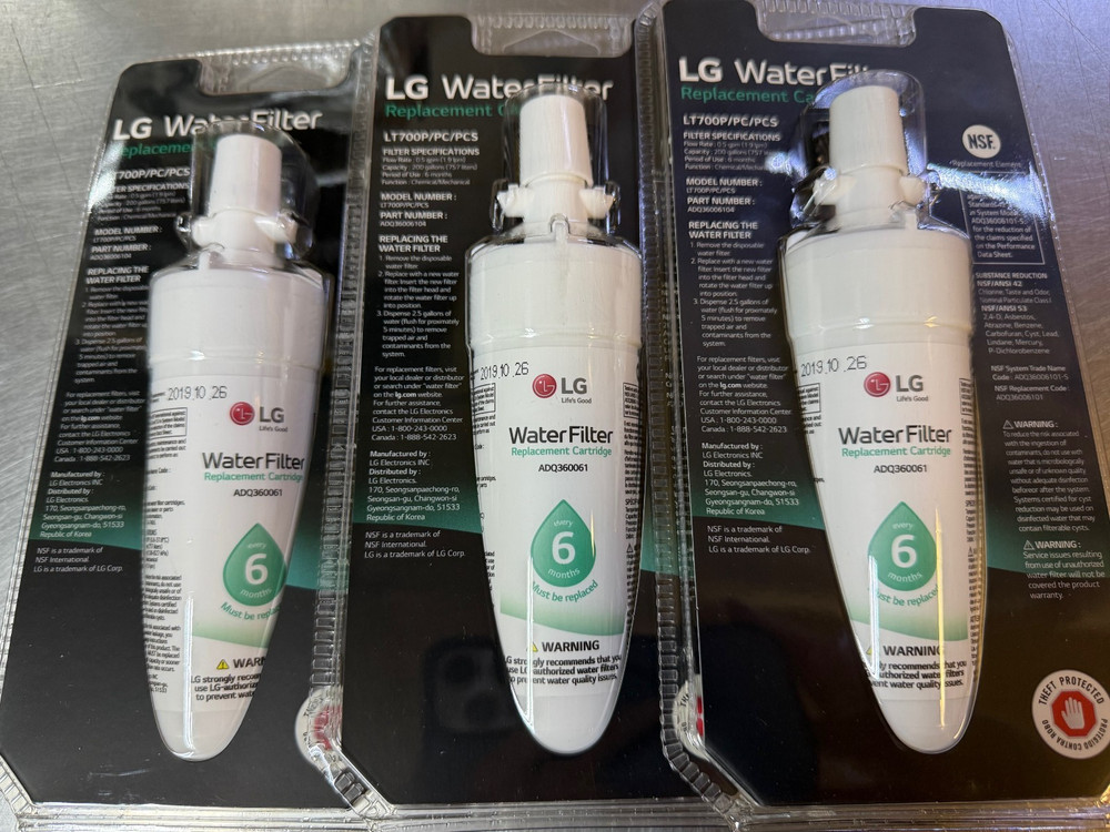 3ct Genuine LG LT700P/PC/PCS Refrigerator Replacement Water Filter ADQ360061