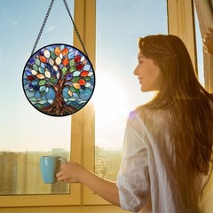 Tree of Life Stained Glass Suncatcher 9.8 in