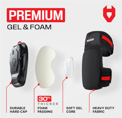 Work Knee Pads w/ Ankle Support, Gel Cushion, Anti-Slip Cap & Reinforced Straps