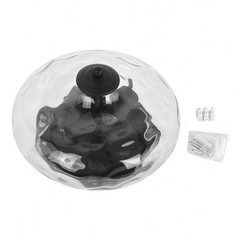 HUOKU Lumivt 2-Light 9.8 in.W Matte Black Hammered Glass Flush Mount Light