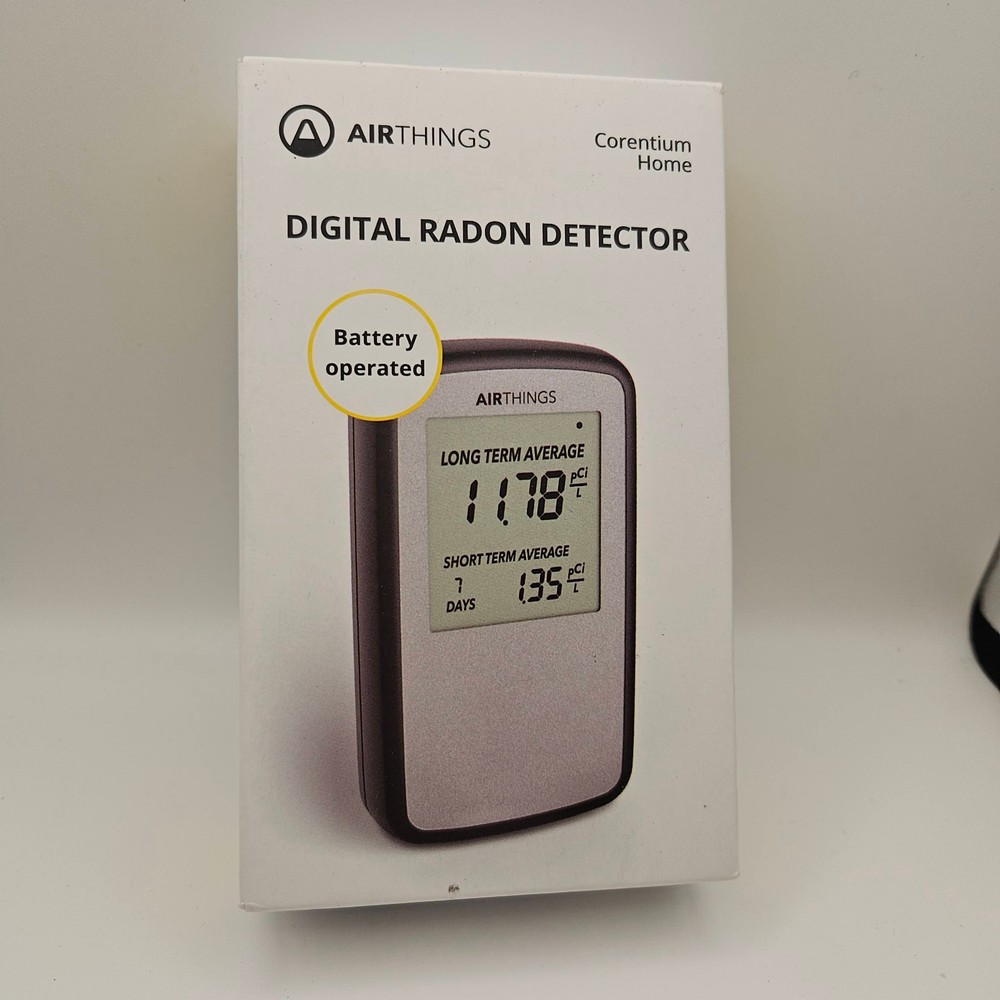 Airthings Corentium Home Radon Detector 223 Portable, Lightweight, Easy-to-Use,