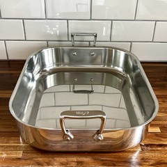 All Clad Stainless Steel Roasting Pan 16″ x 13″ Large Deep Dual Handle No Rack