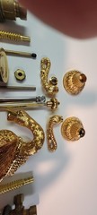 Vintage 24 K Plated Swan Faucet Fixtures New Unused 6 X 6″ Elegant Made InSpain