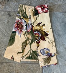 Waverly Laurel Springs Floral Multicolor Lined 2 Curtain Panels Tie Back 48″X83″
