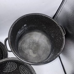 Enamelware 5 Piece Double Boiler Steamer Stock Pot Black Speckled Everything