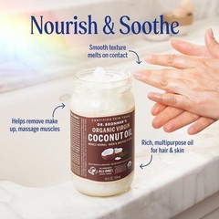 Dr. Bronner’s Organic Virgin Coconut Oil Whole Kernel Unrefined 30oz Fair Trade