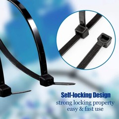 (36″ INCH) 10 – 20 PACK BLACK CABLE ZIP TIES Heavy Duty UV Resistant Nylon 66 UL
