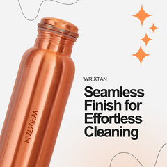Wrixtan Plain Classic Copper Water Bottle – 34 oz | Pure Copper & Leak-Proof