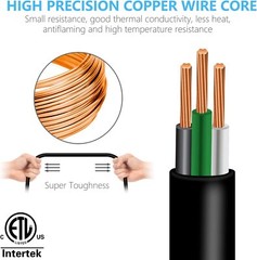 10/25/50/100 FT Heavy Duty Extension Power Cord Electrical Cable Indoor Outdoor