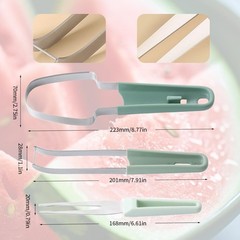 Stainless Steel Watermelon Slicer, 2026 3 IN 1 Watermelon Cutter Knife Server