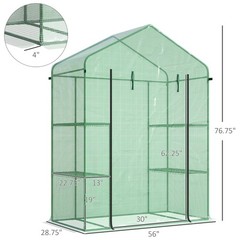 4.67 x 2.4 ft Walk-in Greenhouse Garden Hot House with 4 Shelves Roll-Up Door