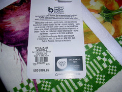 WILLIAMS SONOMA GARDEN VEGETABLE TABLECLOTH 100% COTTON 70X108 INCHES NEW W/TAGS