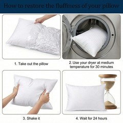 Pack of 2 Bed Pillows Quilted HOTEL QUALITY Down Alternative Gusseted Pillow