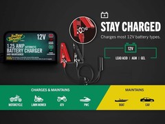 Battery Tender Plus 12V 1.25 AMP Car & Motorcycle Battery Charger and Maintainer