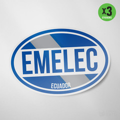 Emelec Ecuador 3 Pack Sticker Vinyl Decal Oval Auto Futbol Guayaquil