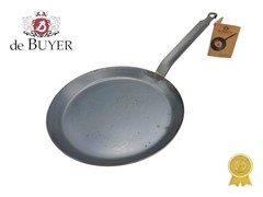De Buyer Heavy Duty Blue Steel Crepe Pancake Pan with Long Iron Handle 8″ – READ
