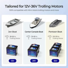 Renogy 12V 100Ah Trolling Motor Lithium Iron Phosphate Battery with Bluetooth