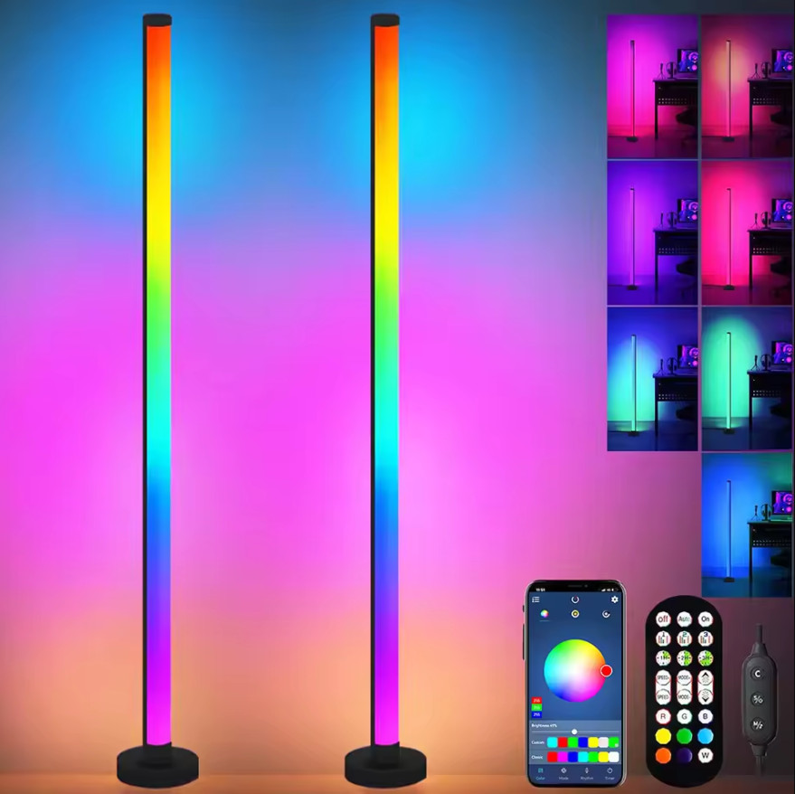2-Pack Corner Floor Lamp,Lamps for Living Room with Smart App and Remote Control