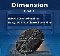 5.5 Inch Carbon Charcoal Filter CFA For SNDOAS GF23 TF23 Range Hood 140x25mm