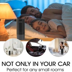 Mini Car Air Purifier True HEPA Air Purifier Ionizer Portable Air Cleaner Black
