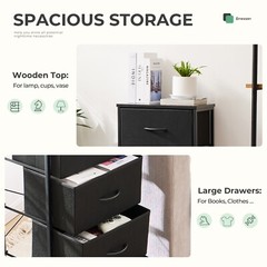 4 Fabric Drawer Dresser for Bedroom, Storage Organizer Unit Chest of Tower