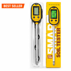 Dusson 5-in-1 Soil Tester pH Moisture Light Temp Nutrient Meter Garden Probe 12″