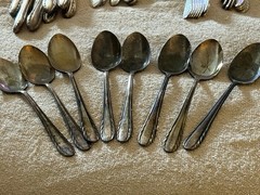 Wm A Rogers 72pc Nickel Silver Japan Flatware Wheat/Feather pattern Nakazato