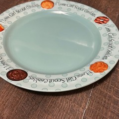 Girl Scouts I Love Girl Scout Cookies 2007 Ceramic Plate Teal Blue 10.5 Inch