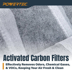 1-Micron Activated Carbon Inner Filter for WEN 3410, POWERTEC AF4000/AF4001, Rep