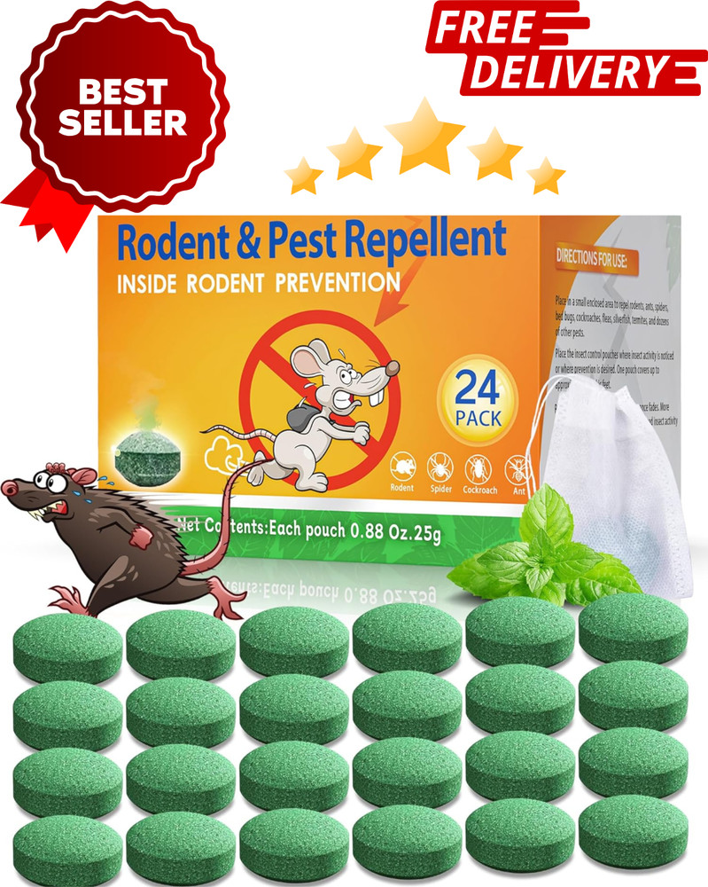 Natural Rodent Repellent Peppermint Sachets 24 Pack Mouse Mice Pest – US