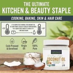 16 fl oz Viva Naturals Coconut Oil USDA Organic, Unrefined Extra Virgin, Non-GMO