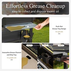 5-Burner Propane Gas Grill and Griddle Combo Stainless Steel Outdoor Patio