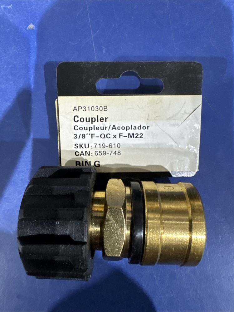 Powercare 3/8 in. Female Quick-Connect x M22 Connector for Pressure Washer (1PK)