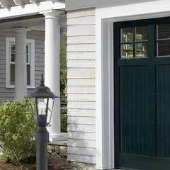 Pia Ricco 1-Light Black Aluminum Outdoor Post Light Fixture Weather Resistant