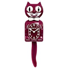 RUBY RED KIT CAT CLOCK 15.5″ Glitter MADE IN USA Free Battery Kit-Cat Klock NEW