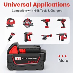 8AH Battery and Charger Pack For Milwaukee for M18 Extended Capacity 48-11-1860