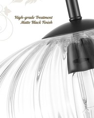 Vintage Style 10.3in Glass Dome Pendant Light Brushed Gold Matte Black (1pc)