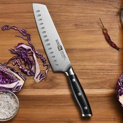 Klaus Meyer Stahl High Carbon Steel 7 inch Santoku Kitchen Chef Knife