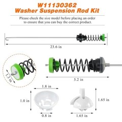 Genuine OEM Whirlpool Washer Suspension Rod Kit W11130362 WTW5000DW2 WTW5000DW3
