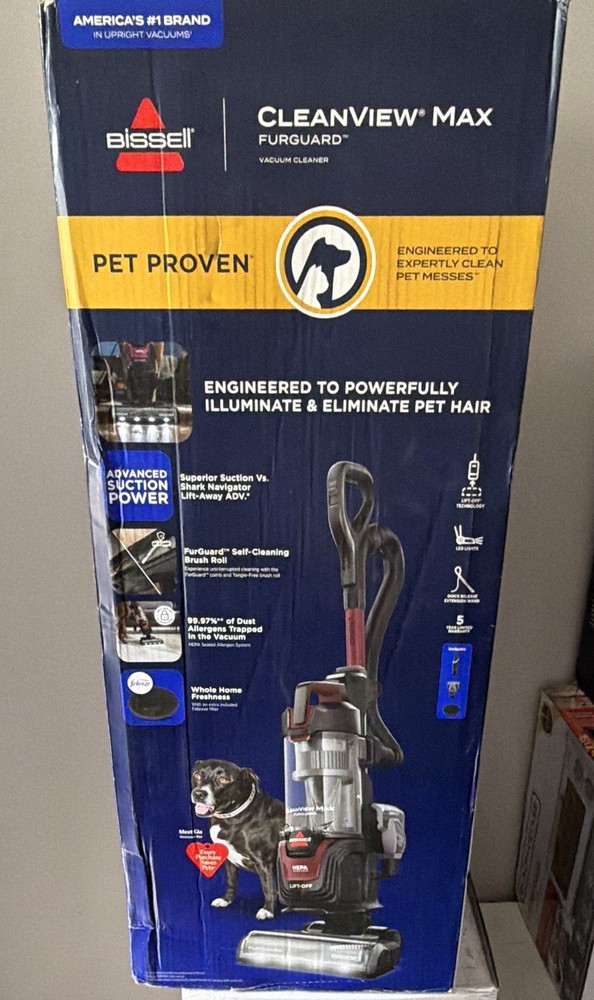 BISSELL CleanView Max FurGuard Bagless Upright HEPA Pet Lift-Off LED