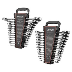 VEVOR Combination Wrench Set Ratcheting Wrench Set 26-Piece SAE Metric Repairs