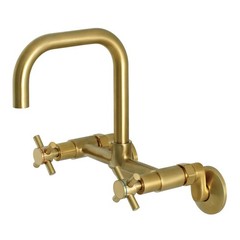 Kingston Brass Concord 8-Inch Adjustable Center Wall Mount Kitchen,Brushed Brass